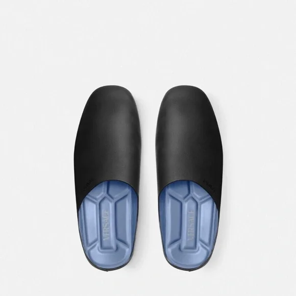 Versace Villa Black Slip-On Slippers/Slides - Picture 4 of 7